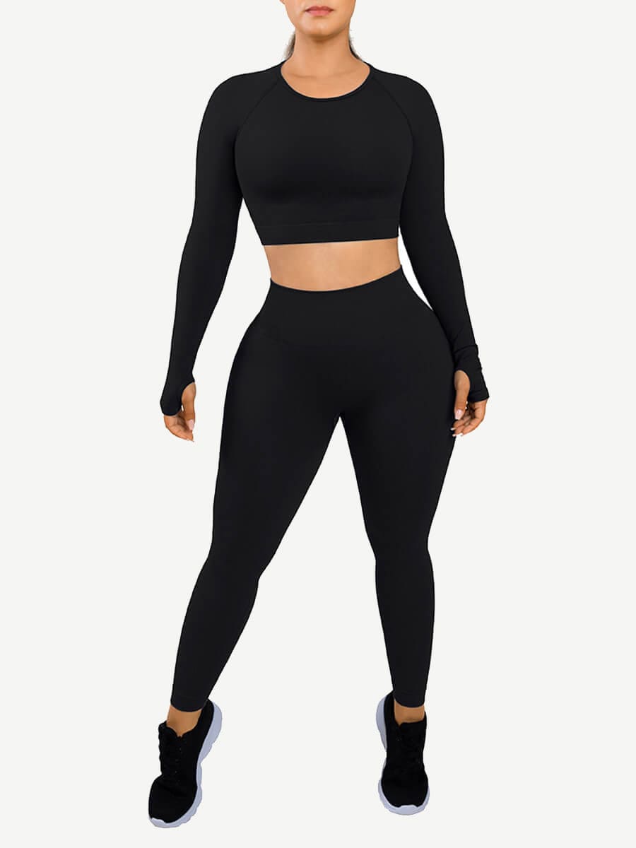 CurvedByOshunÂŽ đżEco-friendly 3D Printing Thumbhole Seamless Sportswear