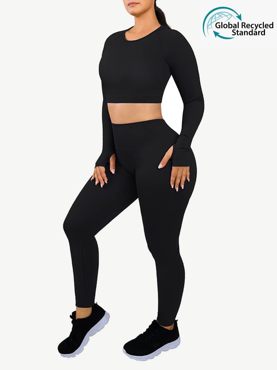 CurvedByOshunÂŽ đżEco-friendly 3D Printing Thumbhole Seamless Sportswear