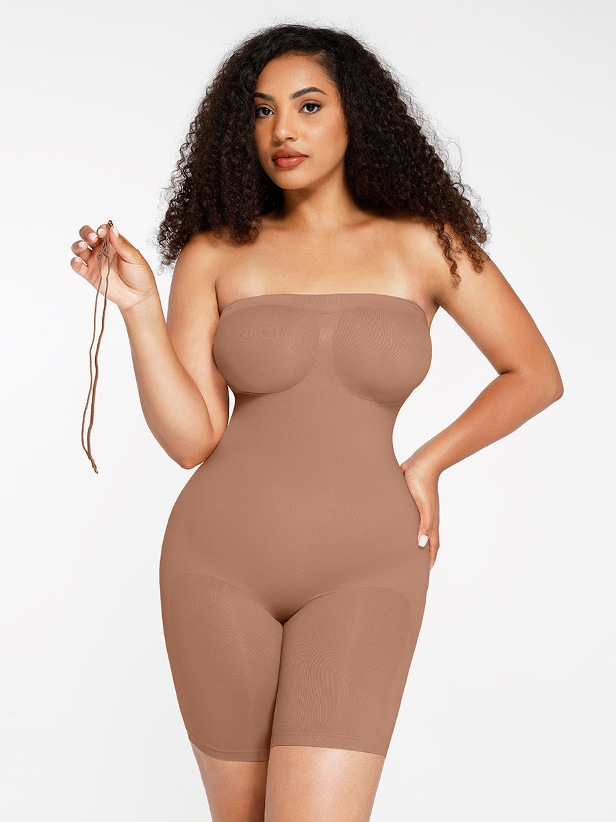 CurvedByOshun® Seamless Sculpt Strapless Butt Lifting Tummy Control Shapewear