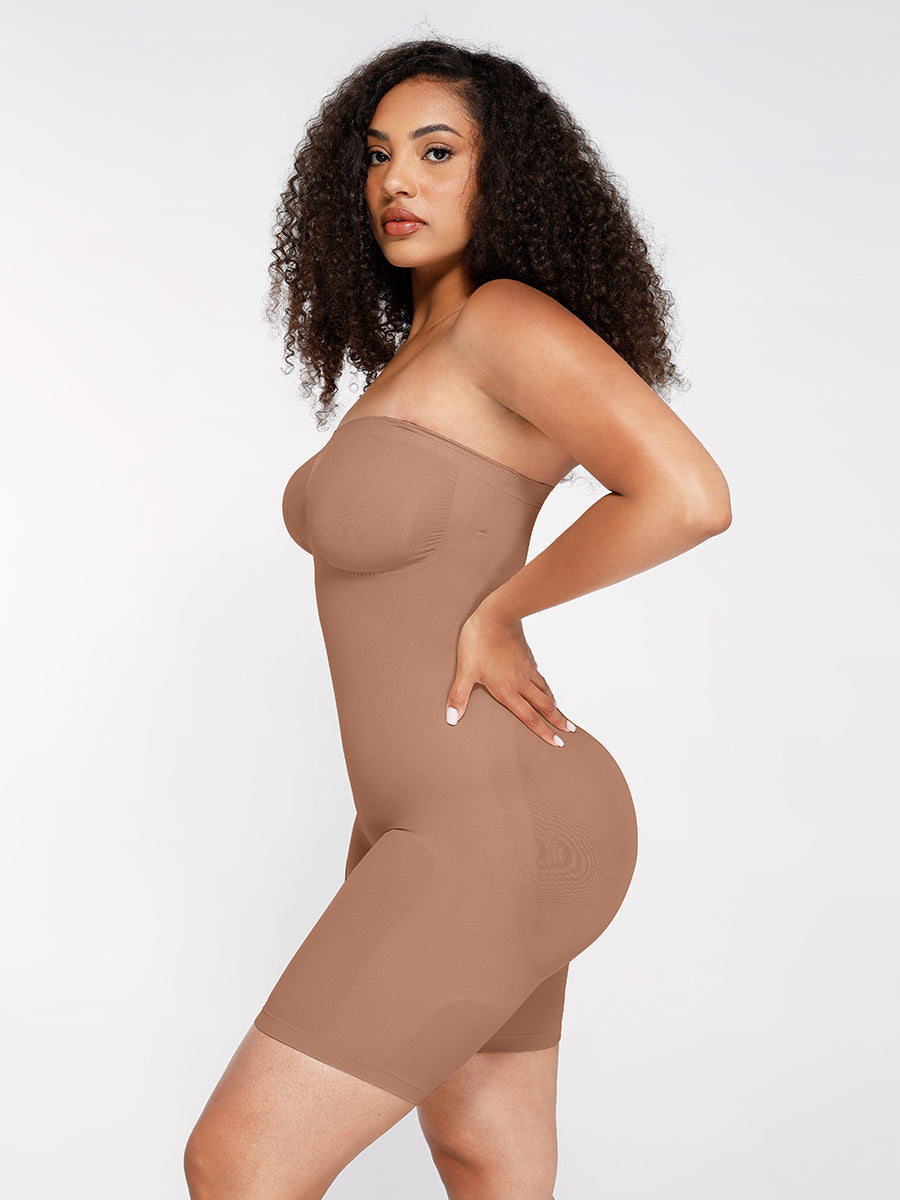 CurvedByOshun® Seamless Sculpt Strapless Butt Lifting Tummy Control Shapewear