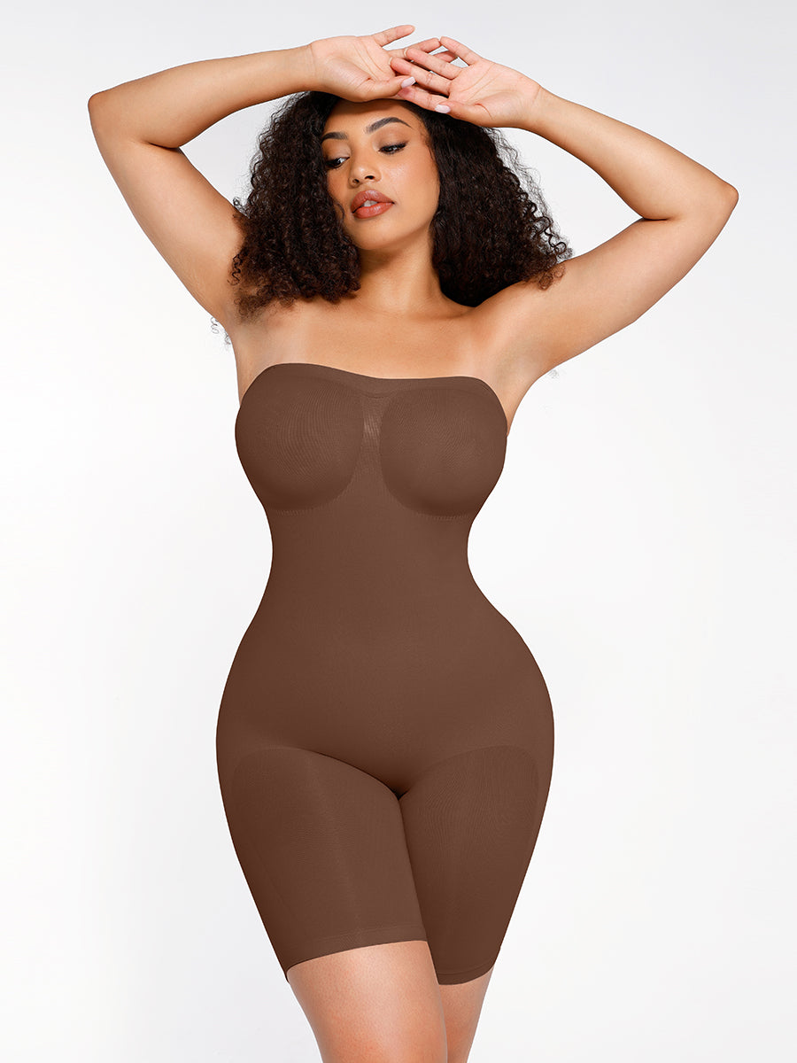 CurvedByOshun® Seamless Sculpt Strapless Butt Lifting Tummy Control Shapewear