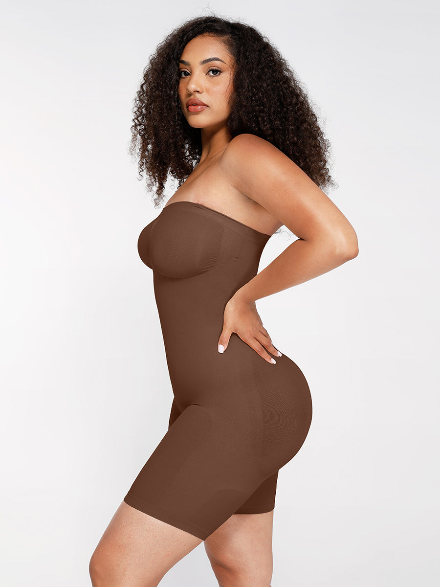 CurvedByOshun® Seamless Sculpt Strapless Butt Lifting Tummy Control Shapewear