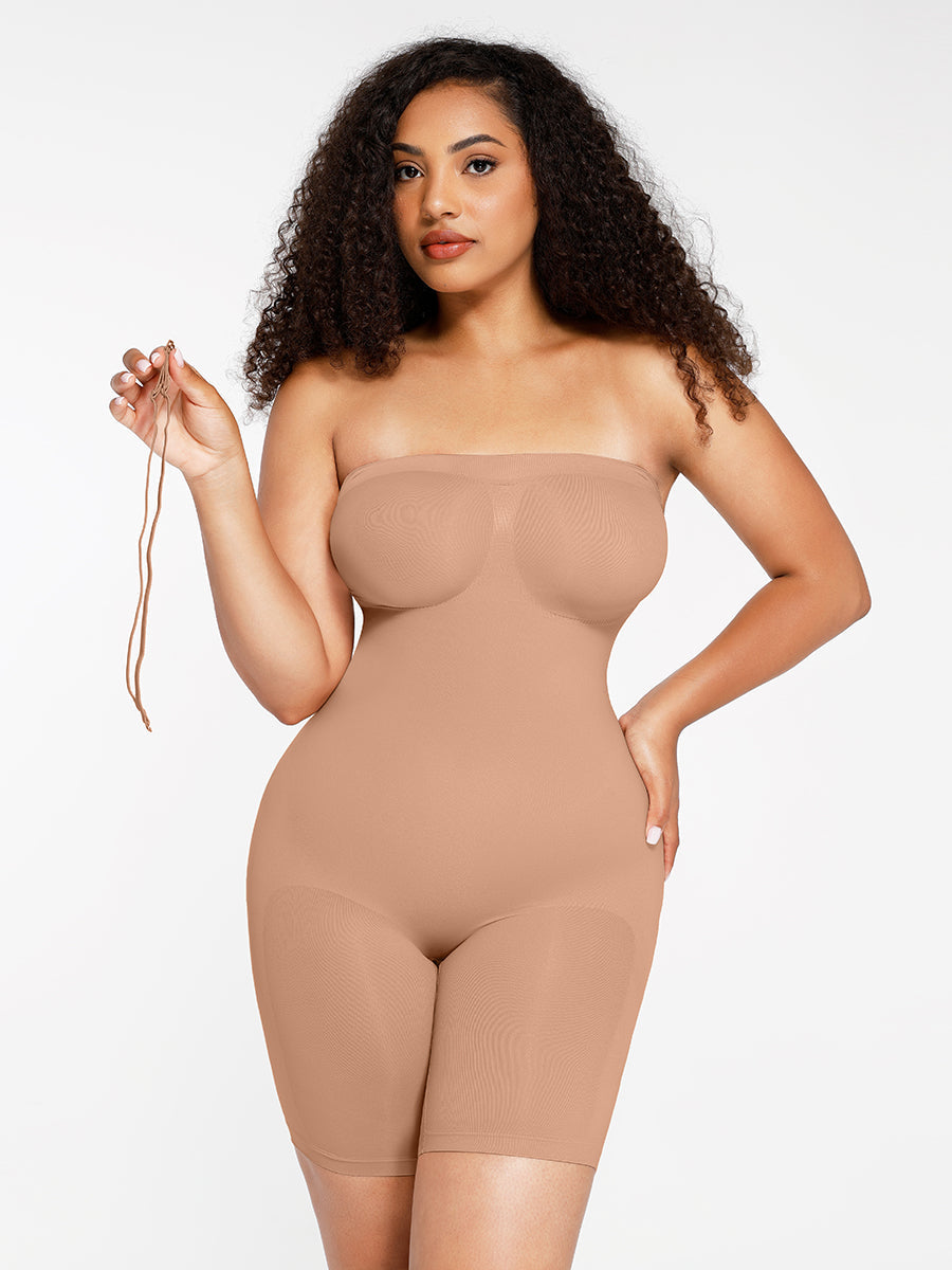 CurvedByOshun® Seamless Sculpt Strapless Butt Lifting Tummy Control Shapewear