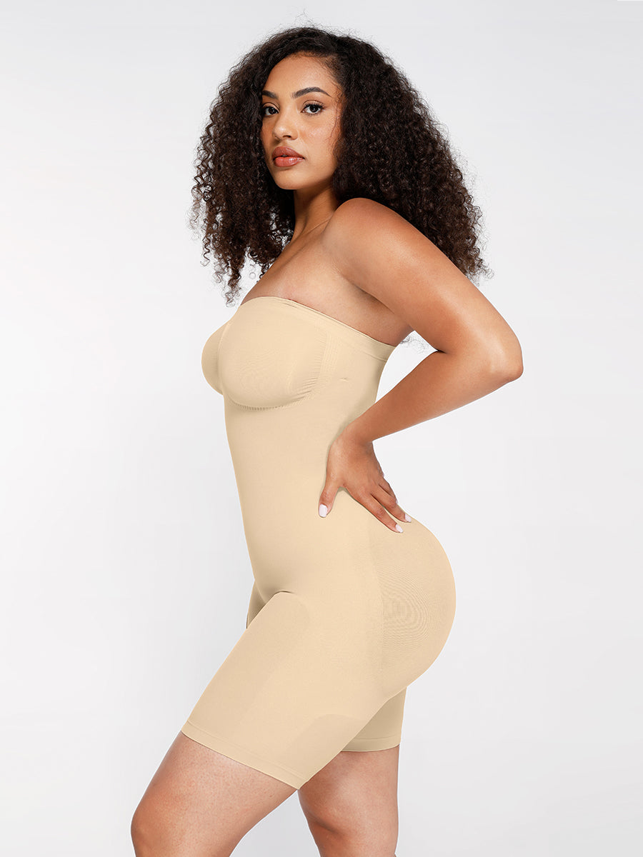 CurvedByOshun® Seamless Sculpt Strapless Butt Lifting Tummy Control Shapewear