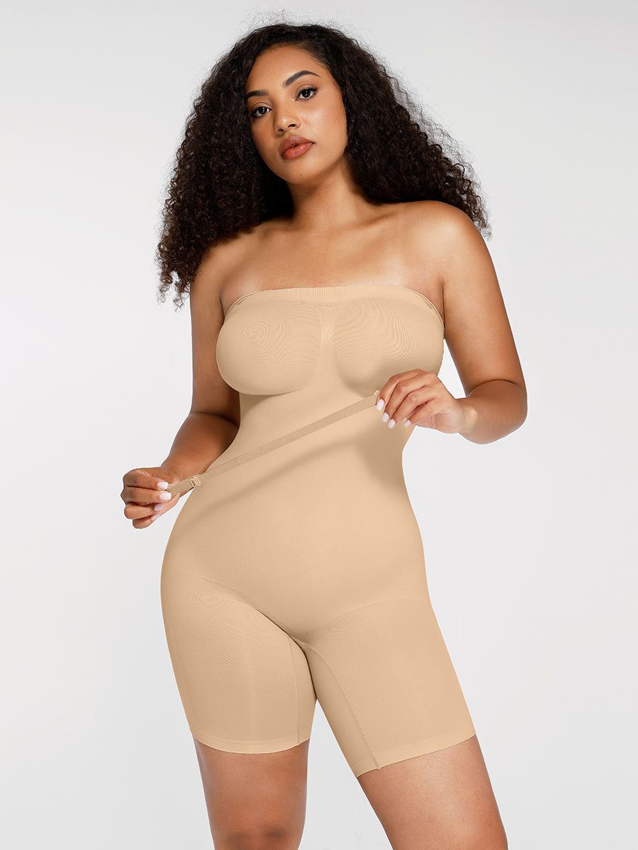CurvedByOshun® Seamless Sculpt Strapless Butt Lifting Tummy Control Shapewear