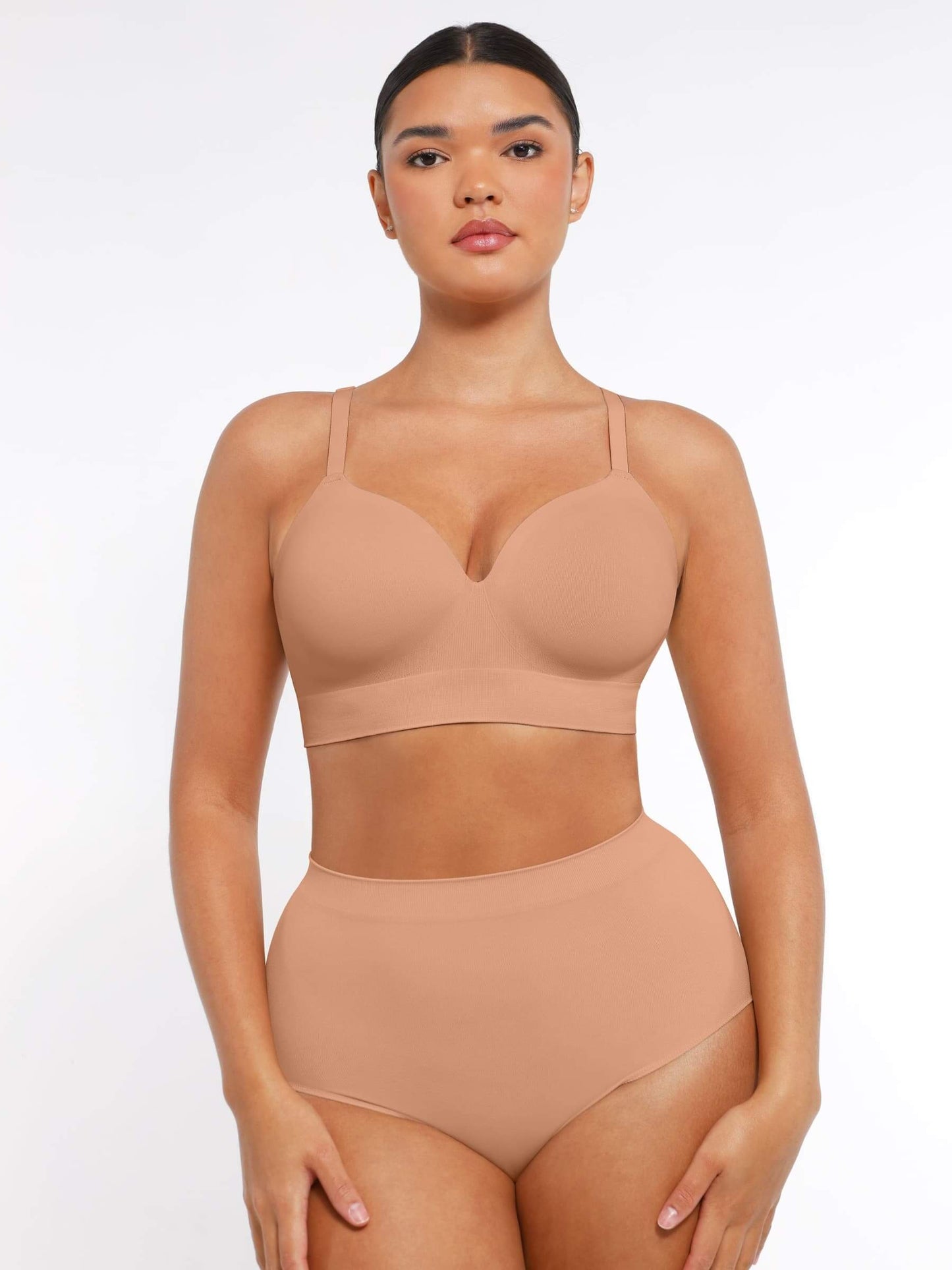 CurvedByOshun® Seamless Wireless Bust Support Shapewear Bra