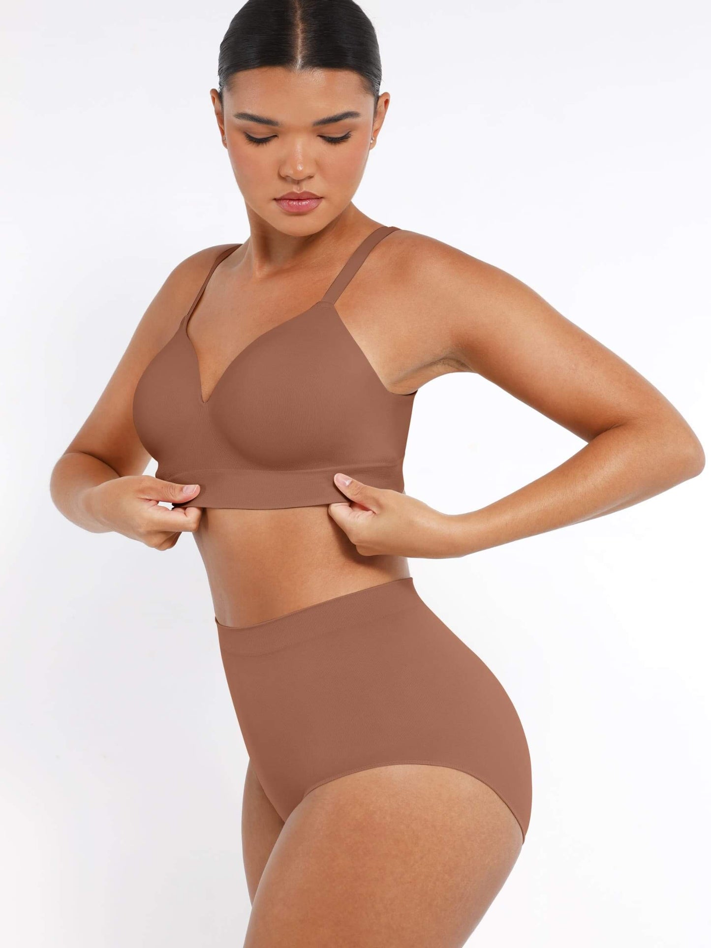 CurvedByOshun® Seamless Wireless Bust Support Shapewear Bra