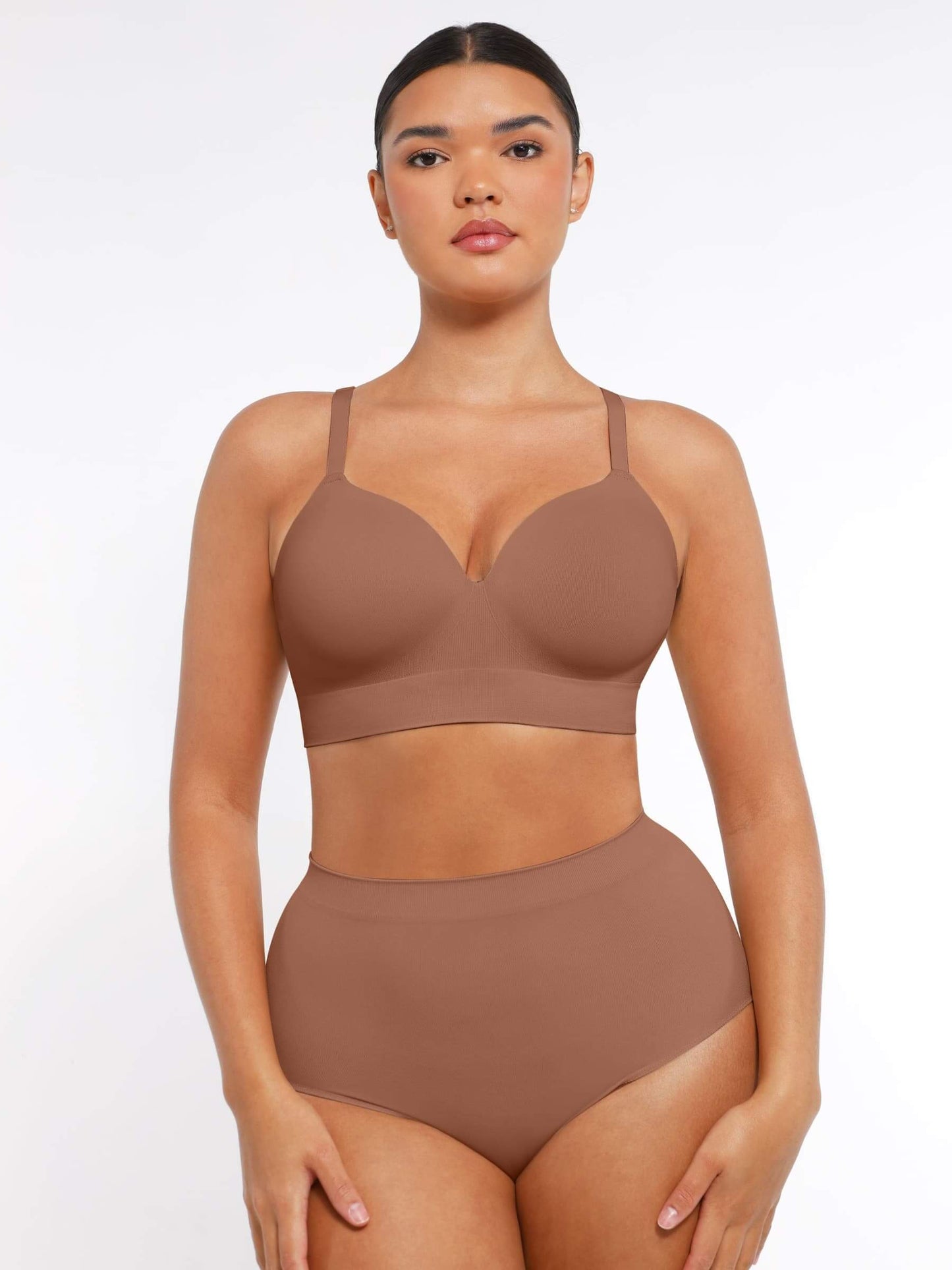 CurvedByOshun® Seamless Wireless Bust Support Shapewear Bra