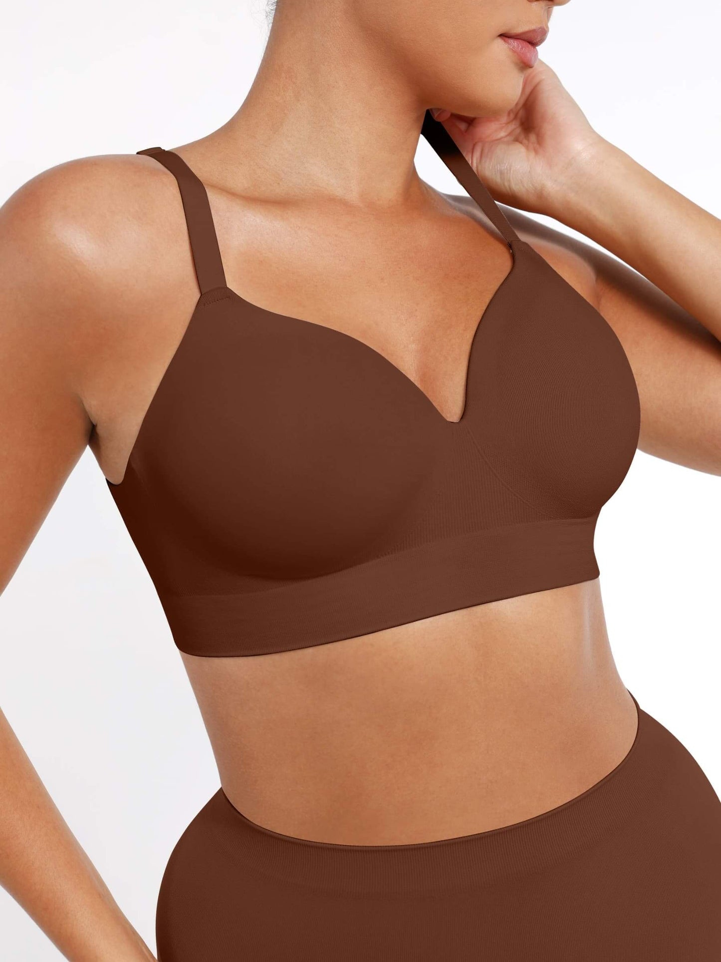CurvedByOshun® Seamless Wireless Bust Support Shapewear Bra