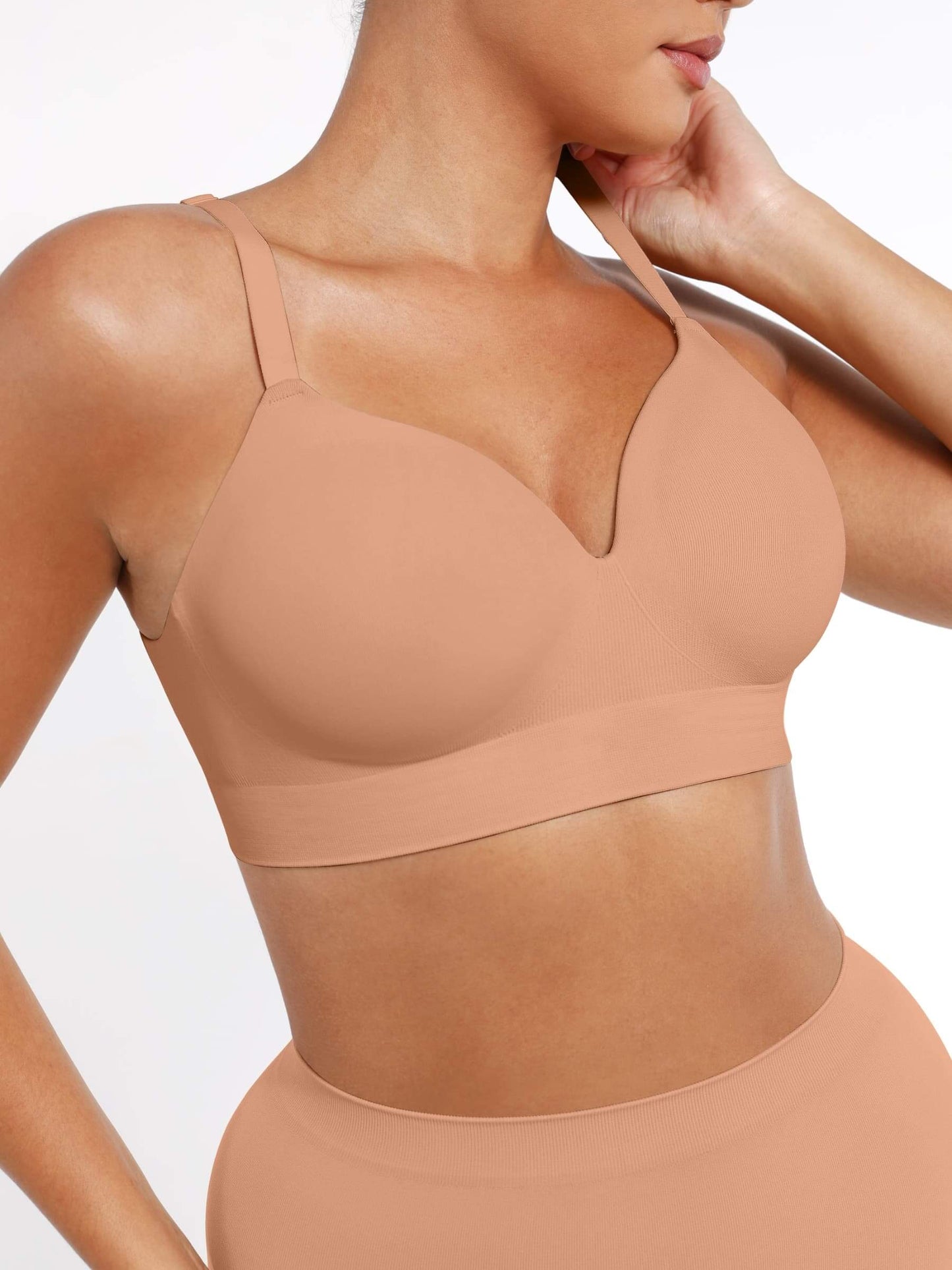CurvedByOshun® Seamless Wireless Bust Support Shapewear Bra