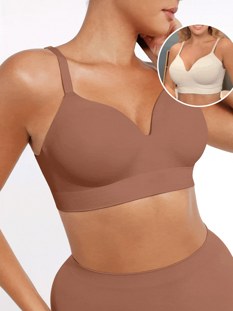CurvedByOshun® Seamless Wireless Bust Support Shapewear Bra