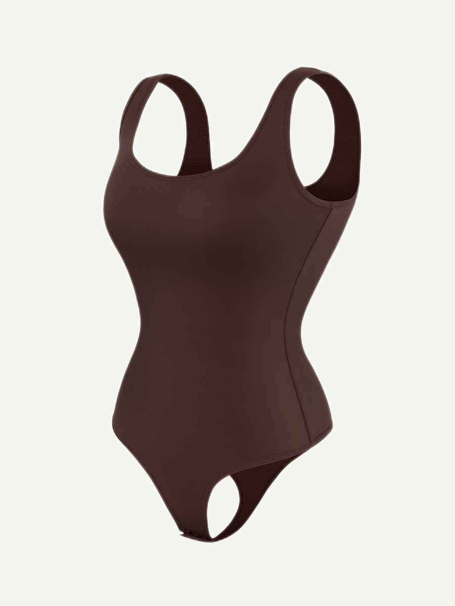 CurvedByOshun® Tank Top Thong Bodysuit Abdominal Breathable Can be Worn Outside