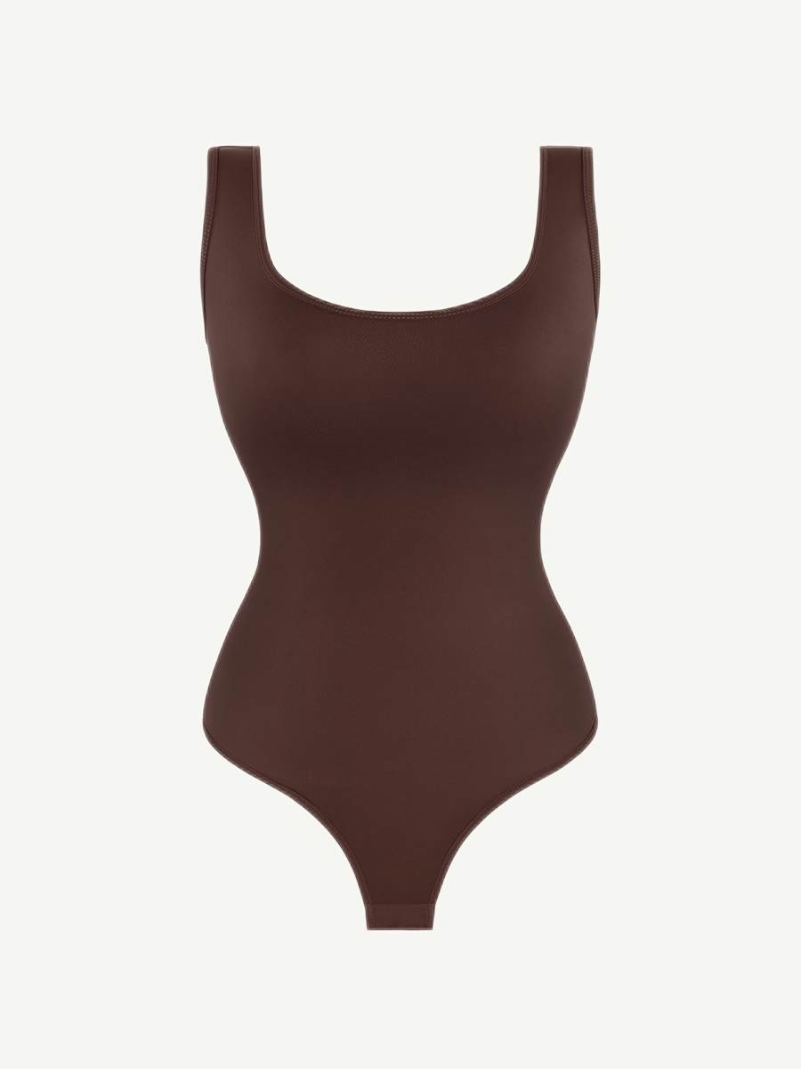 CurvedByOshun® Tank Top Thong Bodysuit Abdominal Breathable Can be Worn Outside
