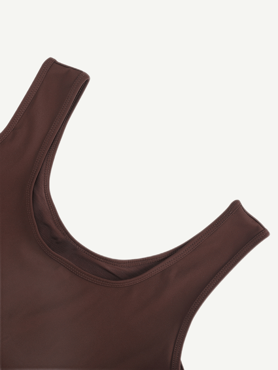 CurvedByOshun® Tank Top Thong Bodysuit Abdominal Breathable Can be Worn Outside