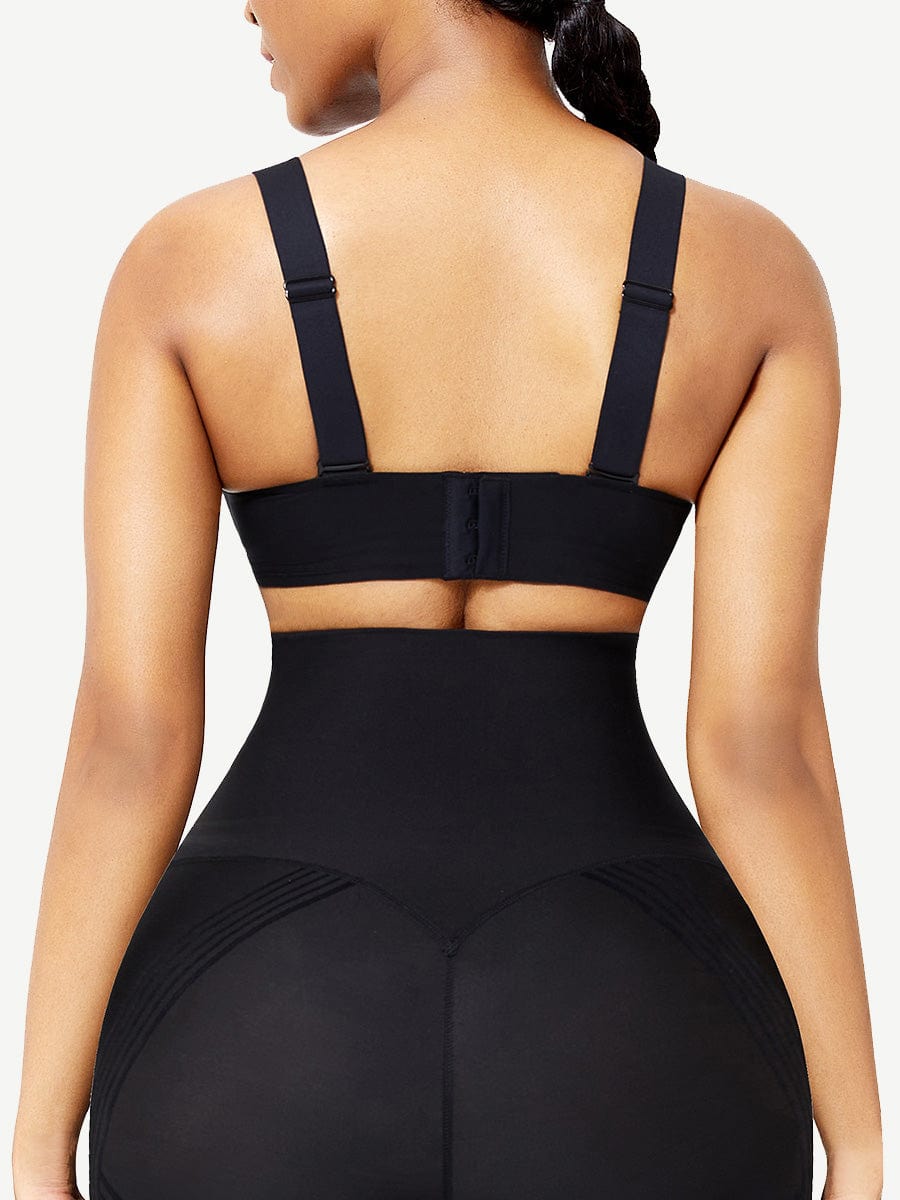 CurvedByOshun® Black Seamless Shapewear Bra Removable Pads