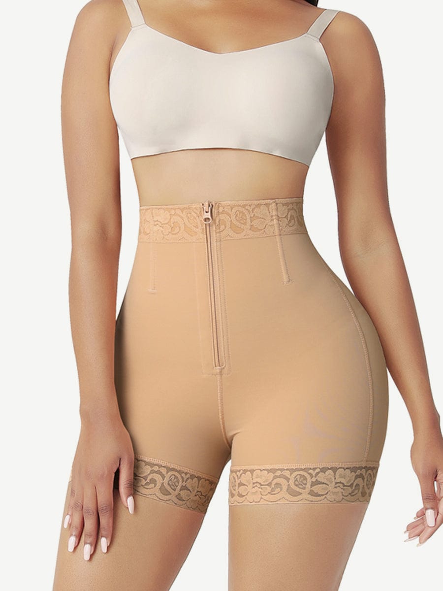 CurvedByOshun® Front Zipper Butt Lifter Shorts High Waist Curve-Creating
