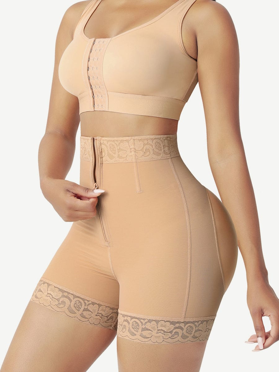 CurvedByOshun® Front Zipper Butt Lifter Shorts High Waist Curve-Creating