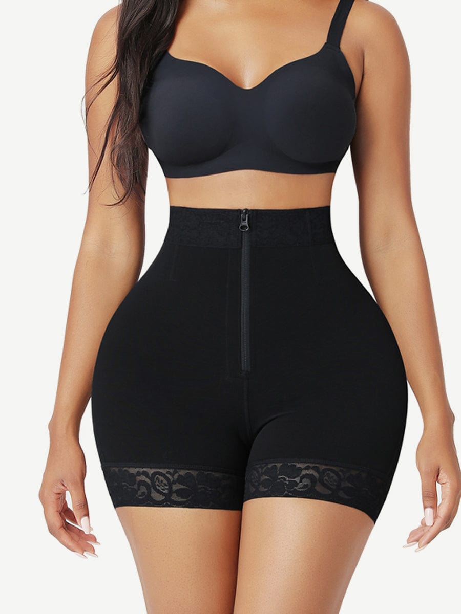CurvedByOshun® Front Zipper Butt Lifter Shorts High Waist Curve-Creating
