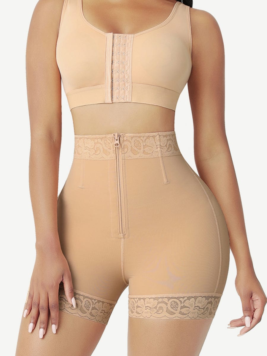 CurvedByOshun® Front Zipper Butt Lifter Shorts High Waist Curve-Creating