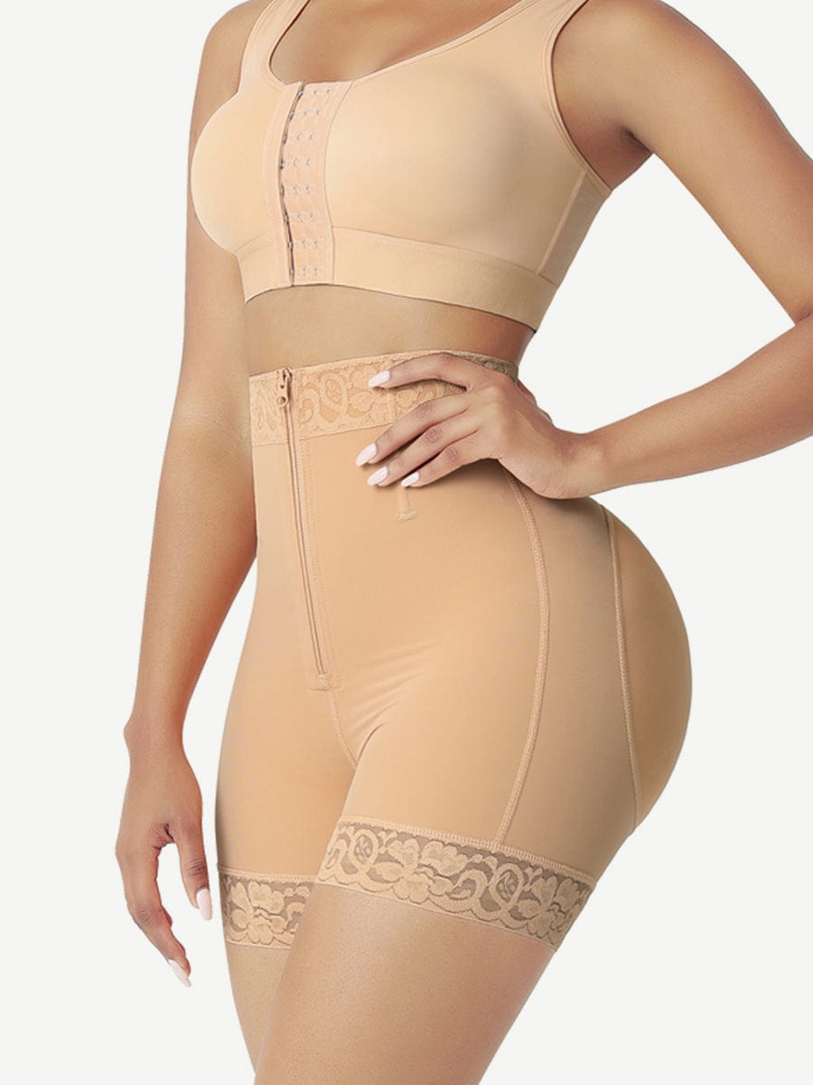CurvedByOshun® Front Zipper Butt Lifter Shorts High Waist Curve-Creating