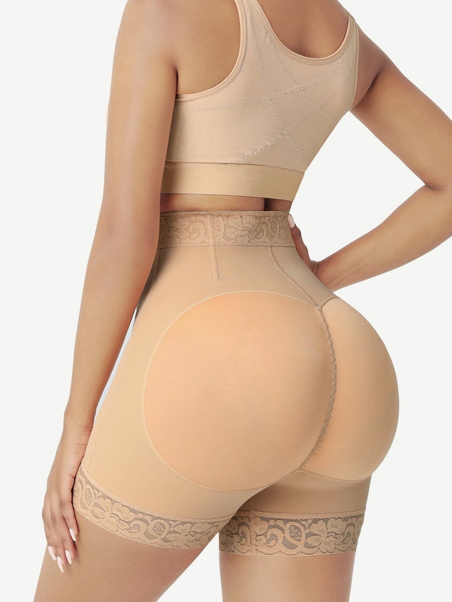 CurvedByOshun® Front Zipper Butt Lifter Shorts High Waist Curve-Creating