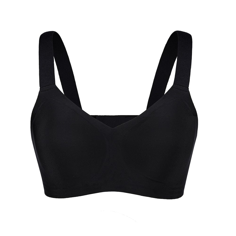 CurvedByOshun® Black Seamless Shapewear Bra Removable Pads