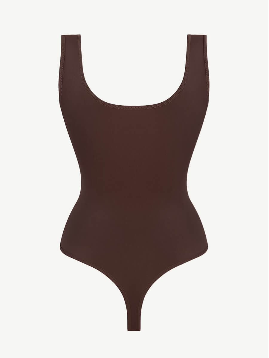 CurvedByOshun® Tank Top Thong Bodysuit Abdominal Breathable Can be Worn Outside