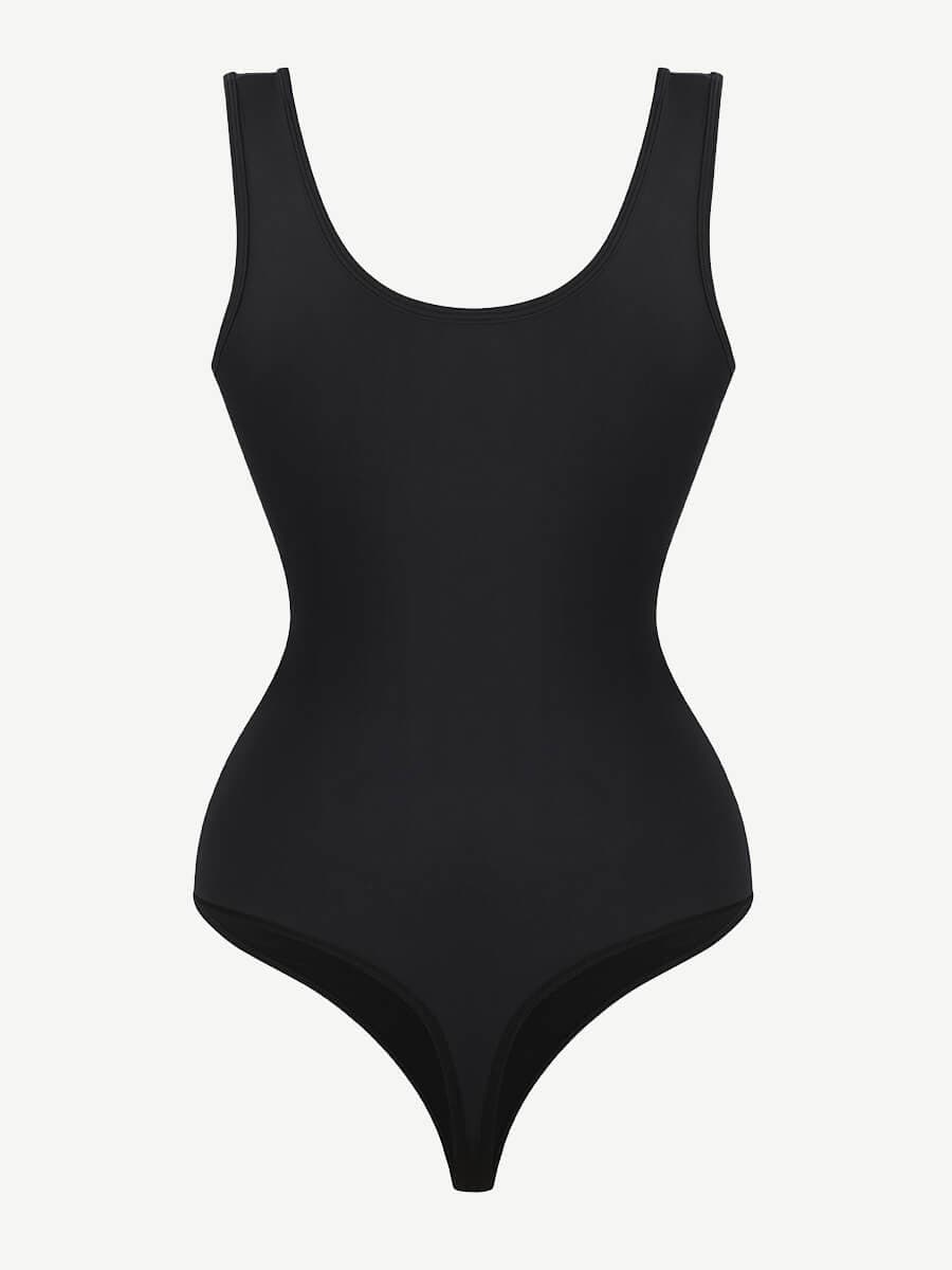 CurvedByOshun® Tank Top Thong Bodysuit Abdominal Breathable Can be Worn Outside