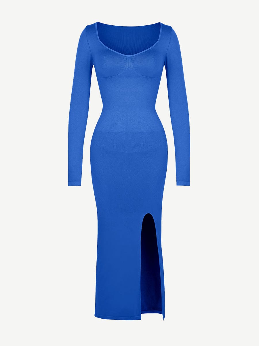 CurvedByOshun®🌿 Eco-friendly Seamless Bust Support Tummy Control High Side Slit Shaping Dress