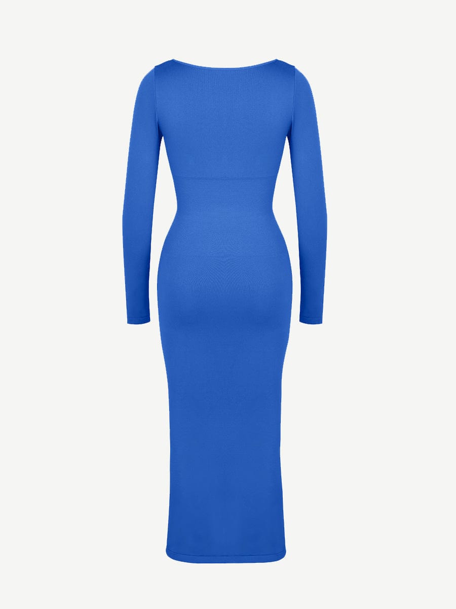 CurvedByOshun®🌿 Eco-friendly Seamless Bust Support Tummy Control High Side Slit Shaping Dress