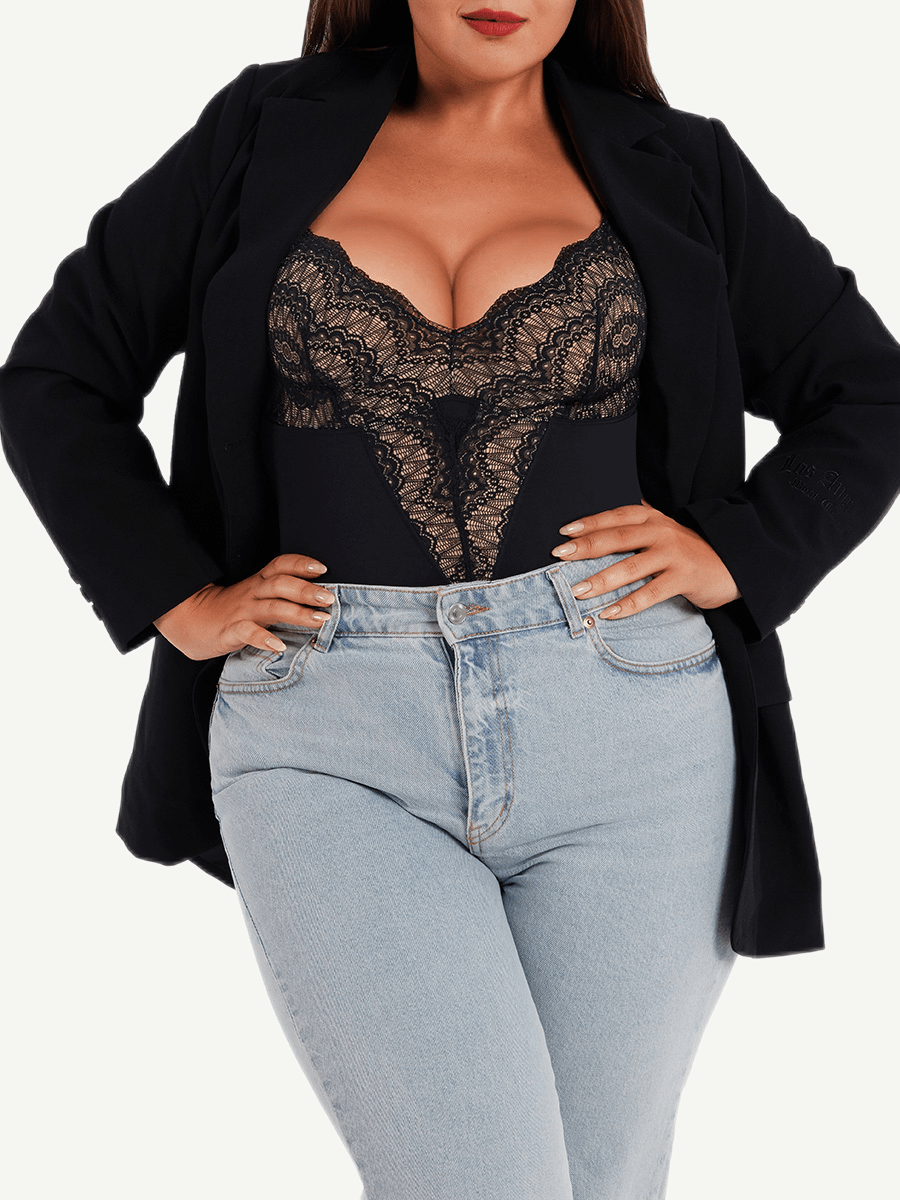 CurvedByOshun® Sexy Ultra-versatile Lace Bodysuit