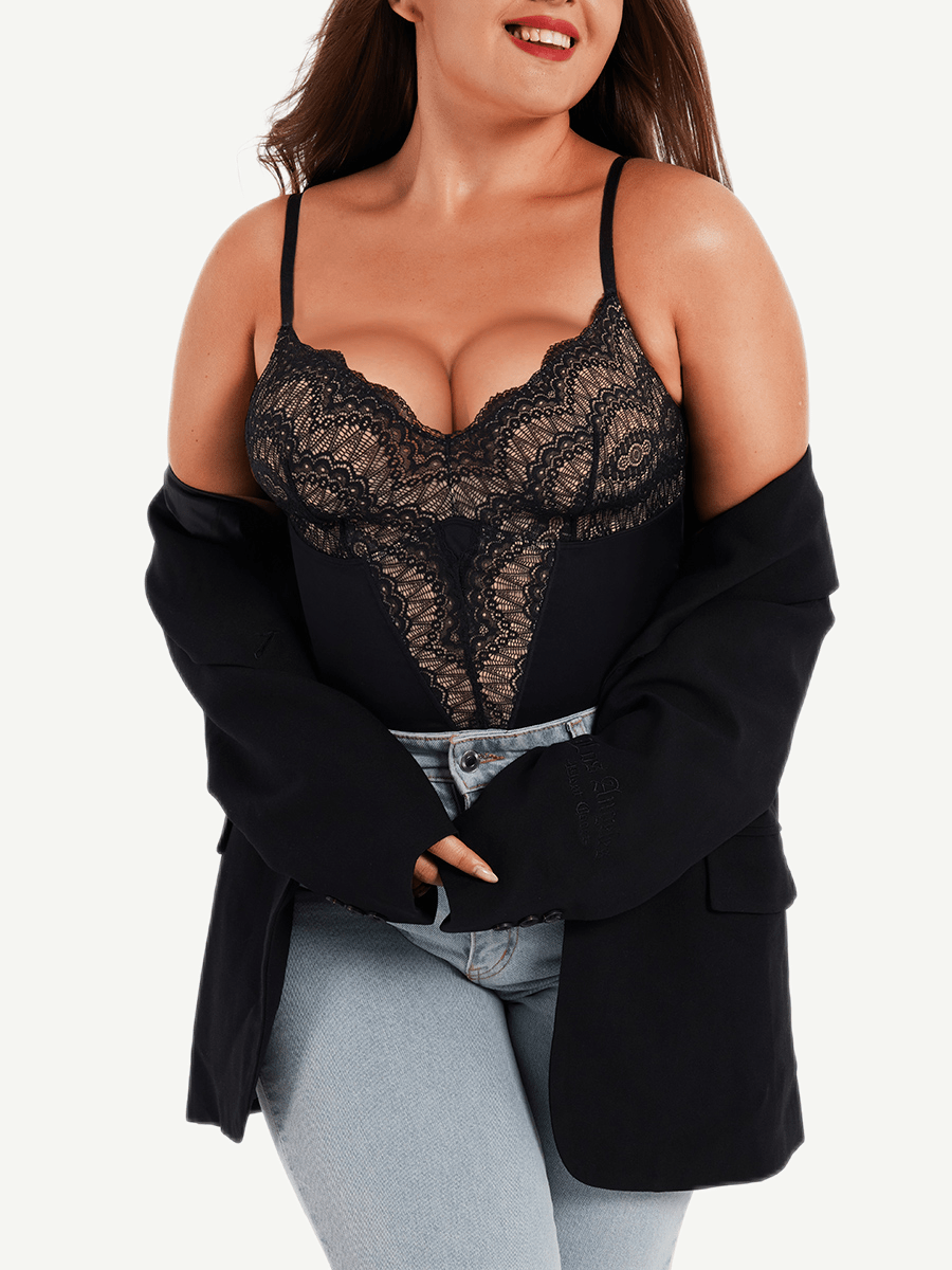 CurvedByOshun® Sexy Ultra-versatile Lace Bodysuit