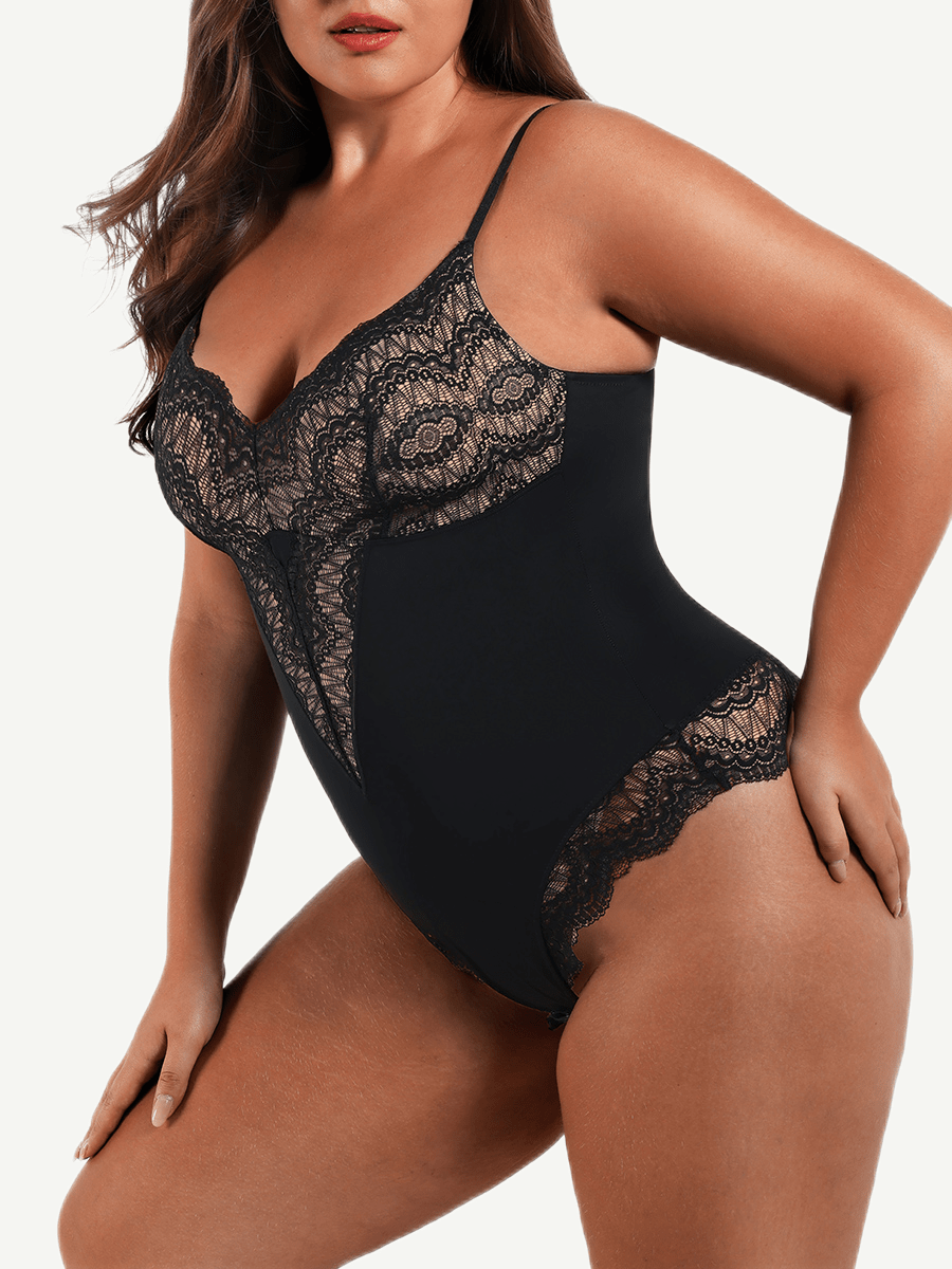 CurvedByOshun® Sexy Ultra-versatile Lace Bodysuit