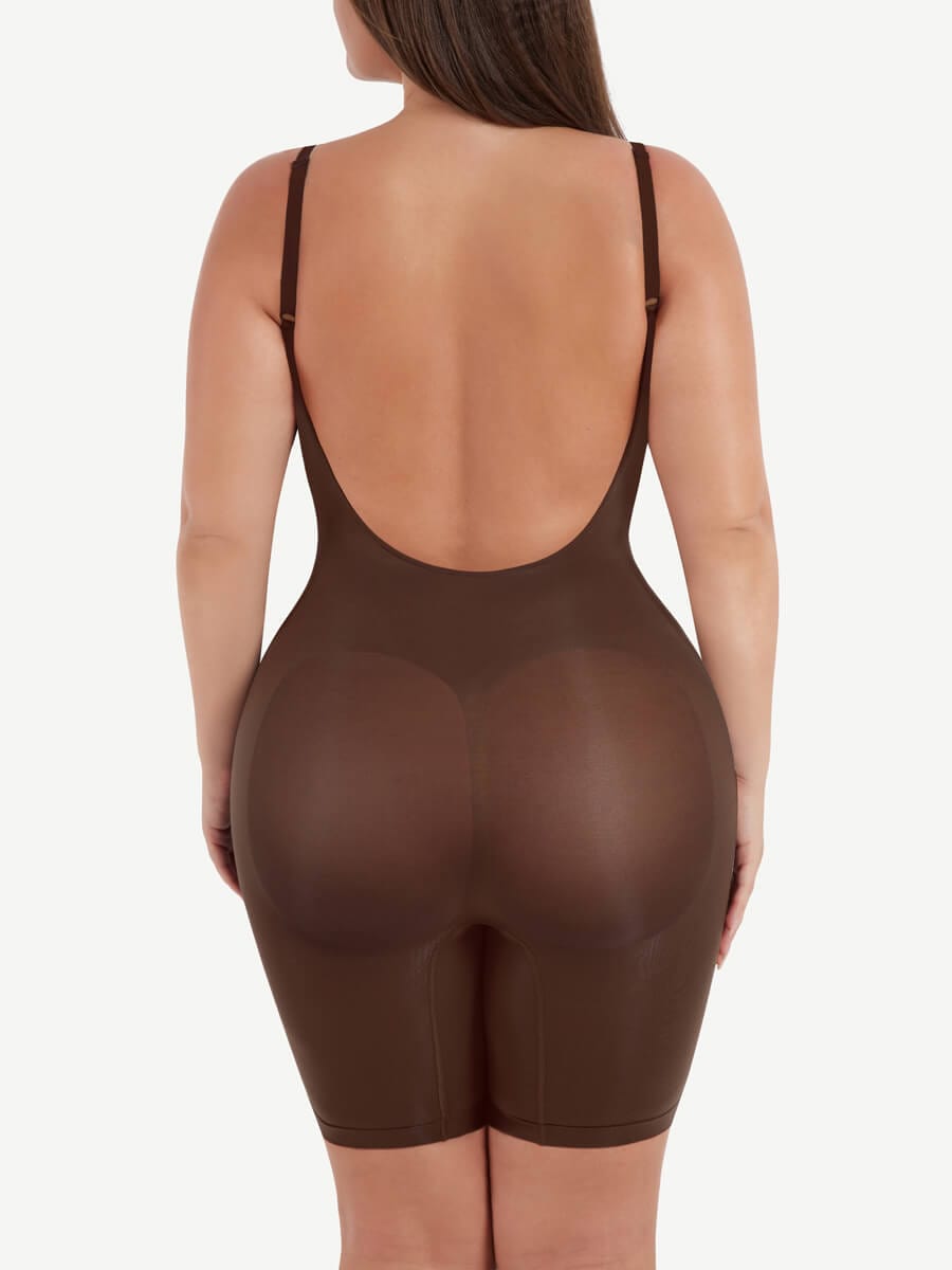 CurvedByOshun® Seamless Scultp Covered Open-Back Boxer With Covered Chest
