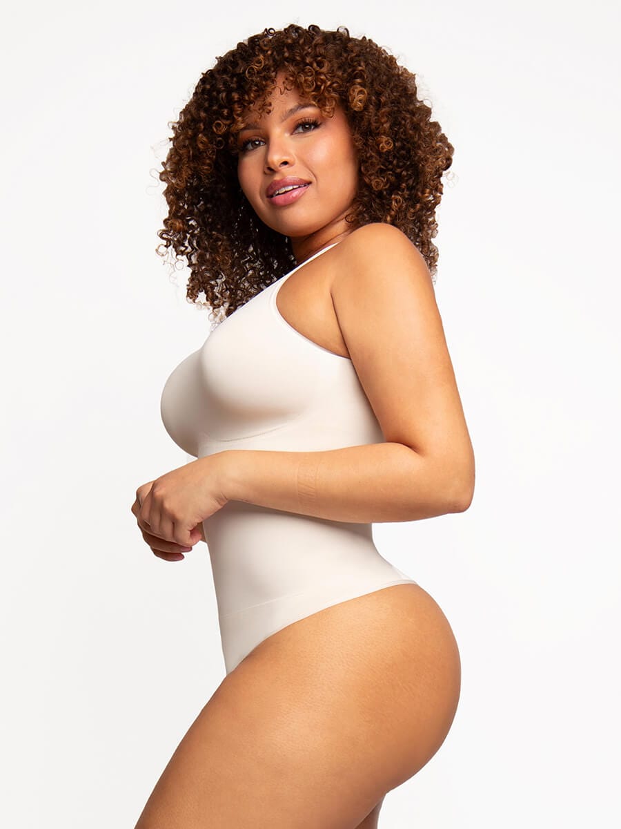 CurvedByOshun® 🌿 Eco-friendly Seamless Outer Crew Thong Bodysuit
