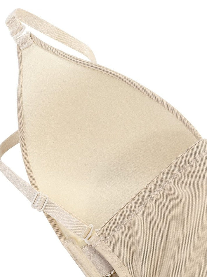 CurvedByOshun® Plunge Low-Back Thong Shapewear Bridal Bodysuit