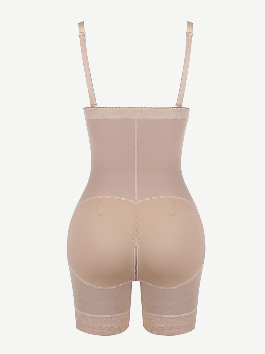 CurvedByOshun® Detachable Straps Full Body Shaper Zipper Fajas Abdominal Control